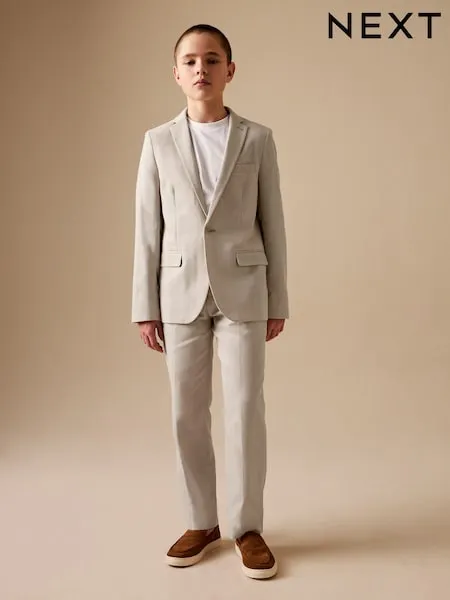 Khaki Green Linen Blend Suit Jacket (3-16yrs)