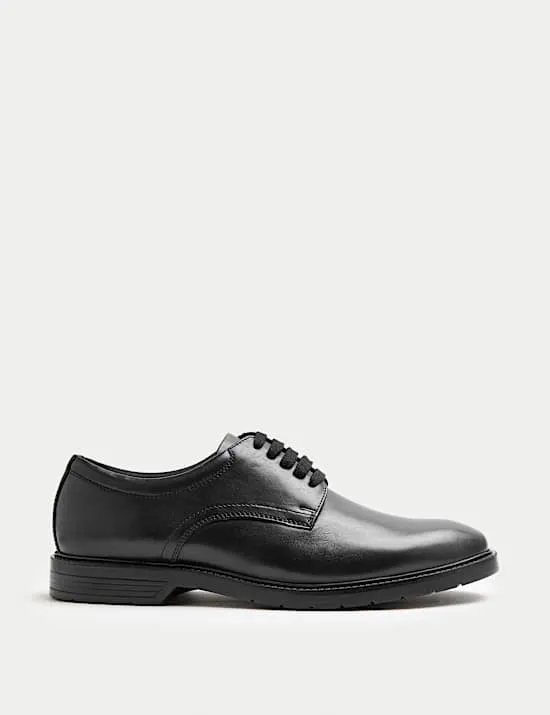 Wide Fit Airflex™ Leather Derby Shoes