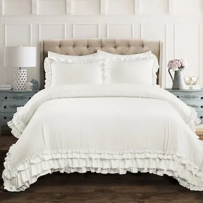 White Solid Full/Queen Comforter