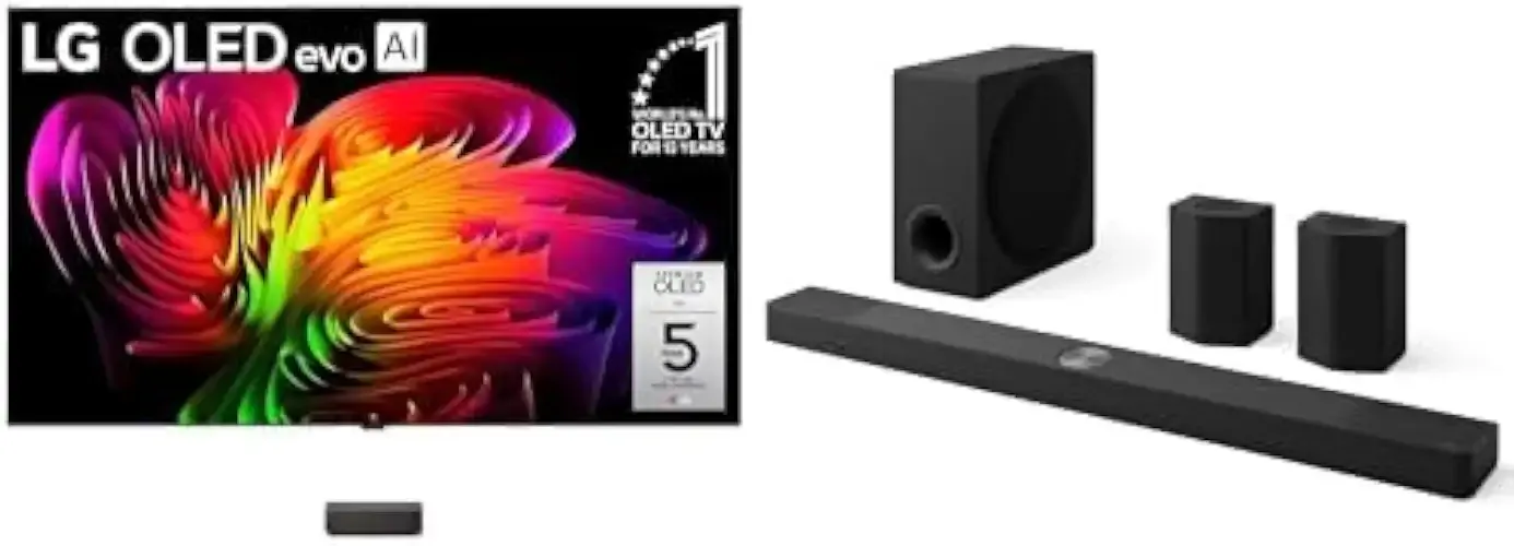 LG 77-Inch Class OLED evo AI 4K W6 Wallpaper Series Smart TV (OLED77W6PUA, 2026) S95AR 9.1.5 ch. Home Theater Soundbar with Wireless Subwoofer, Dolby Atmos Audio, TV Synergy, Wow Interface