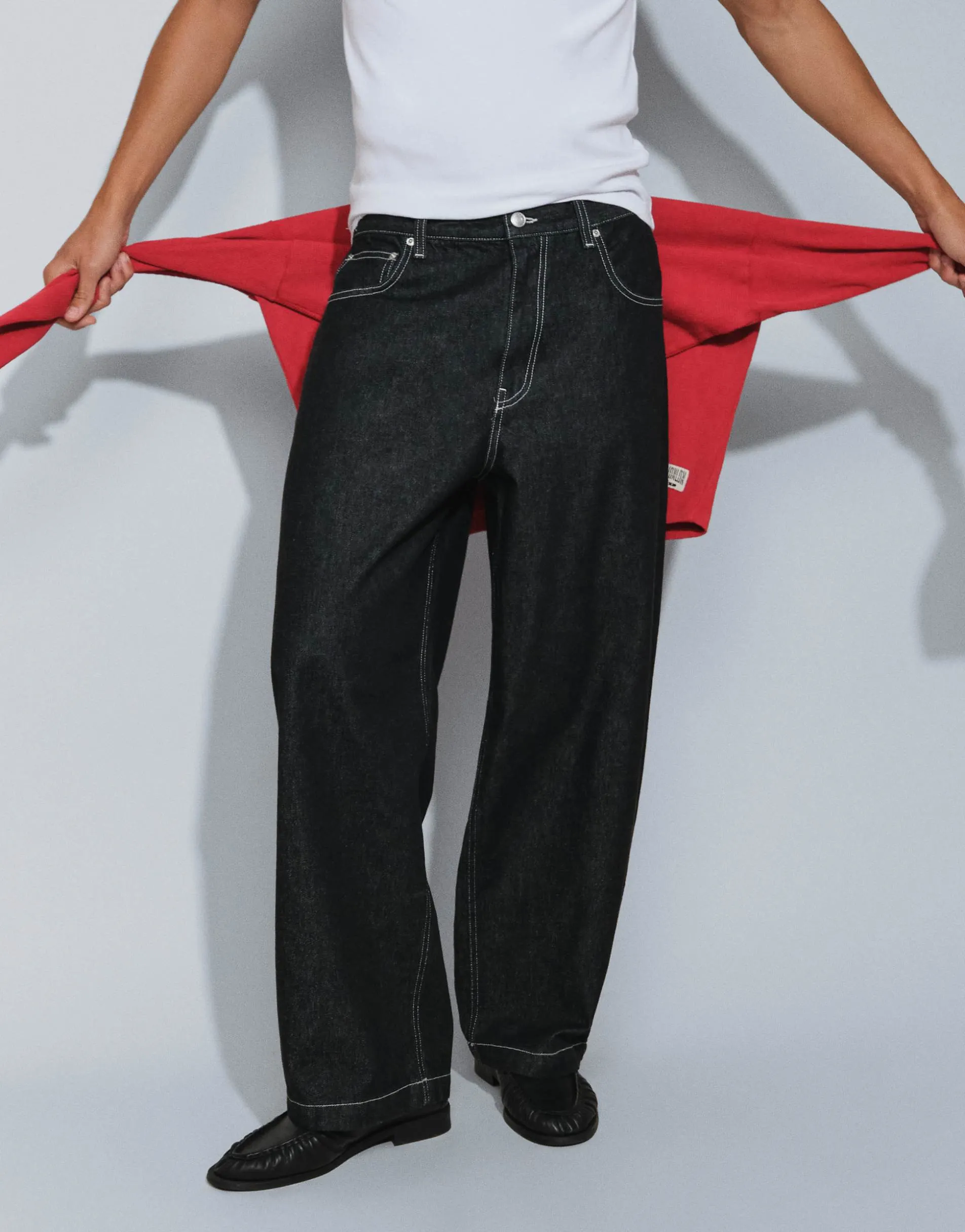 ASOS DESIGN barrel jeans in raw black