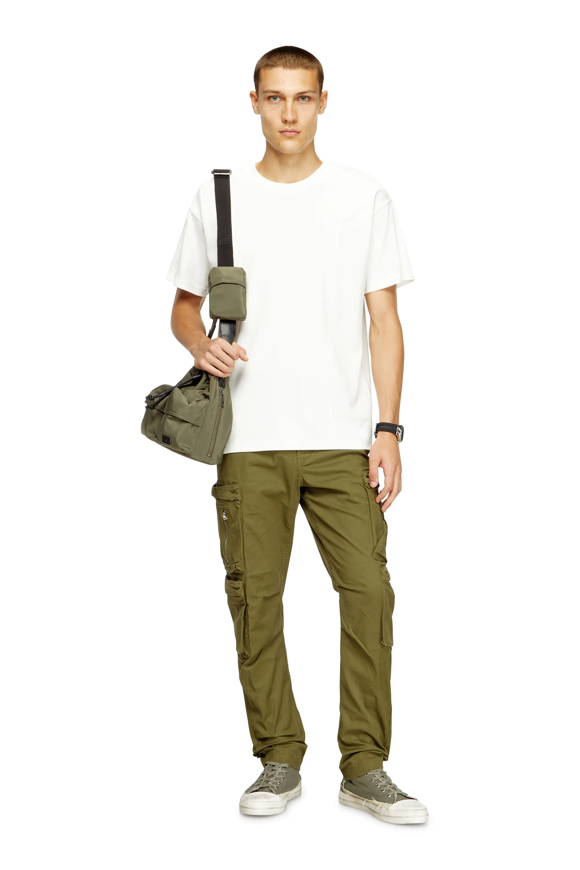 T-shirt with solid color panels