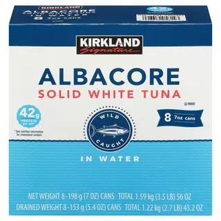 Kirkland Signature, Albacore Solid White Tuna in Water, 7 oz, 8-Count