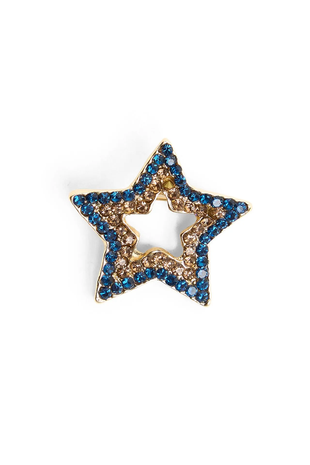 Goudkleurige broche met ster en steentjes