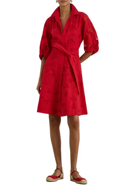 Lauren Ralph Lauren Eyelet Cotton Voile Shirtdress