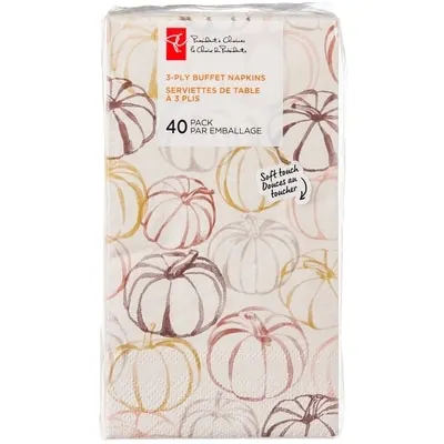 3 Ply Buffet Napkins 40 Pack - Pumpkin