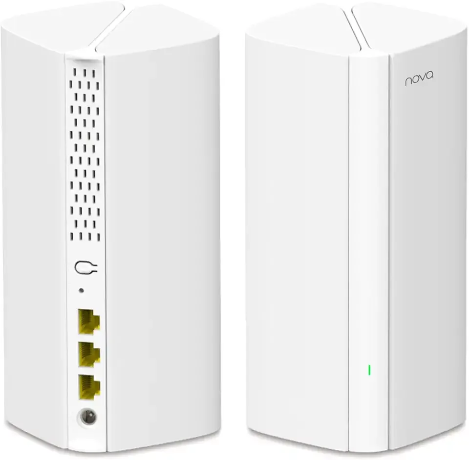 Tenda AX3000 Mesh WiFi 6 System Nova MX12-5000 sq.ft WiFi Coverage - Dual-Band Mesh Network for 160+ Devices - 3 Gigabit Ports per Unit Support Auto-backhaul- 2-Pack