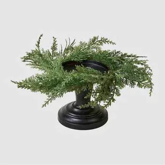 Tudo Christmas Pillar Candle Holder Cypress Leaf 17.5cm