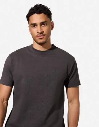 T-shirt - Seersucker - Grigio scuro