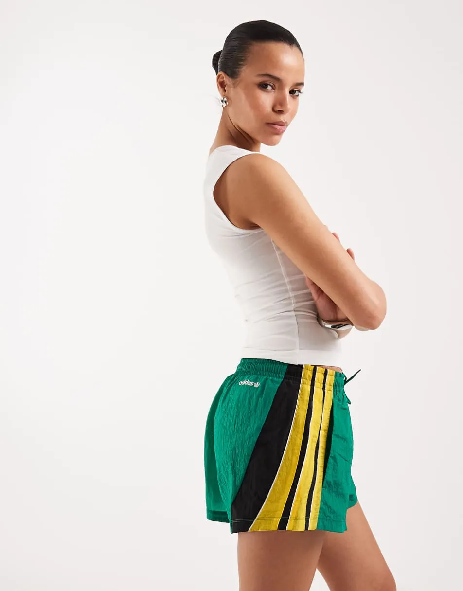 adidas Originals santiago shorts in green and yellow