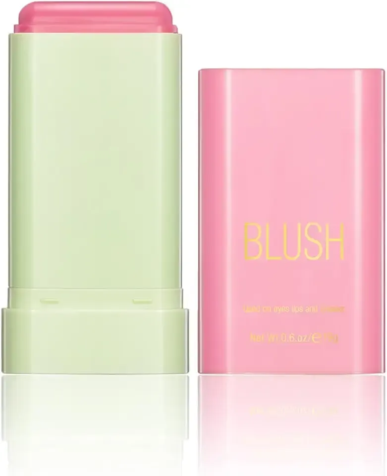Multi-Use Makeup Blush Stick, 3-in-1 Cream Blush Stick Beauty Tinted Solid Blush Stick for Cheek/Eyes/Lips, Waterproof Moisturizer Stick, Suitable for All Skin (01# Shy Pink)