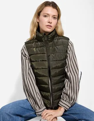 Gilet trapuntato - poliestere - verde scuro