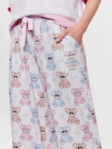 Scare Bear Plush Wide Leg Pj Pant