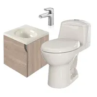 Combo Smart: Sanitario Smart Redondo Bone + Mueble Eclipse 45 Cm + Grifería Cascade Monocontrol Corona
