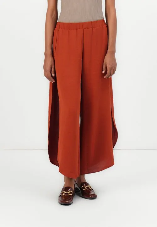 SUMMER CULOTTE OPEN HEM - Bukse - bordeaux