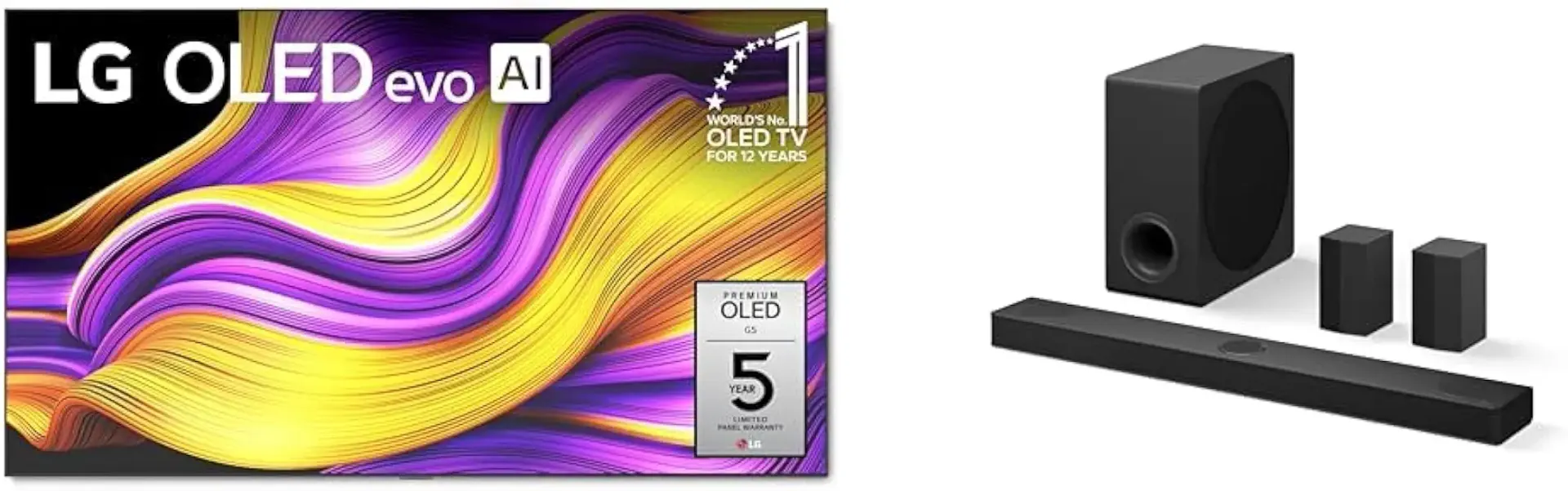 LG 97" OLED evo G5 Series 4K Smart TV Bundle with S80TR 5.1.3 ch OLED evo Matching Soundbar and Surround Speakers (2025, 2024 Models)