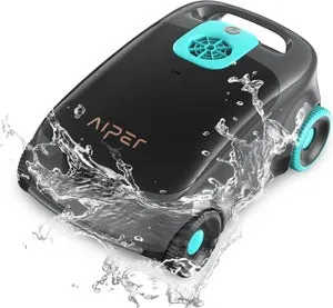 AIPER Scuba E1 Robot piscina senza fili, Sistema trimotore, Doppia filtrazione, Parcheggio automatico, Adatto a piscine fino a 100mq