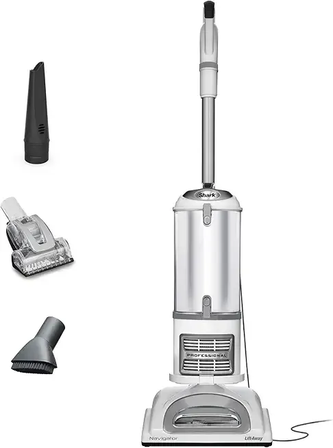 Shark | Upright Vacuum Cleaner | Navigator Lift-Away | Swivel Steering | HEPA Filter | Vacuum for Pet Hair | Crevice Tool & Dusting Brush Included | For Carpets & Hard Floors | White/Silver | NV356E
