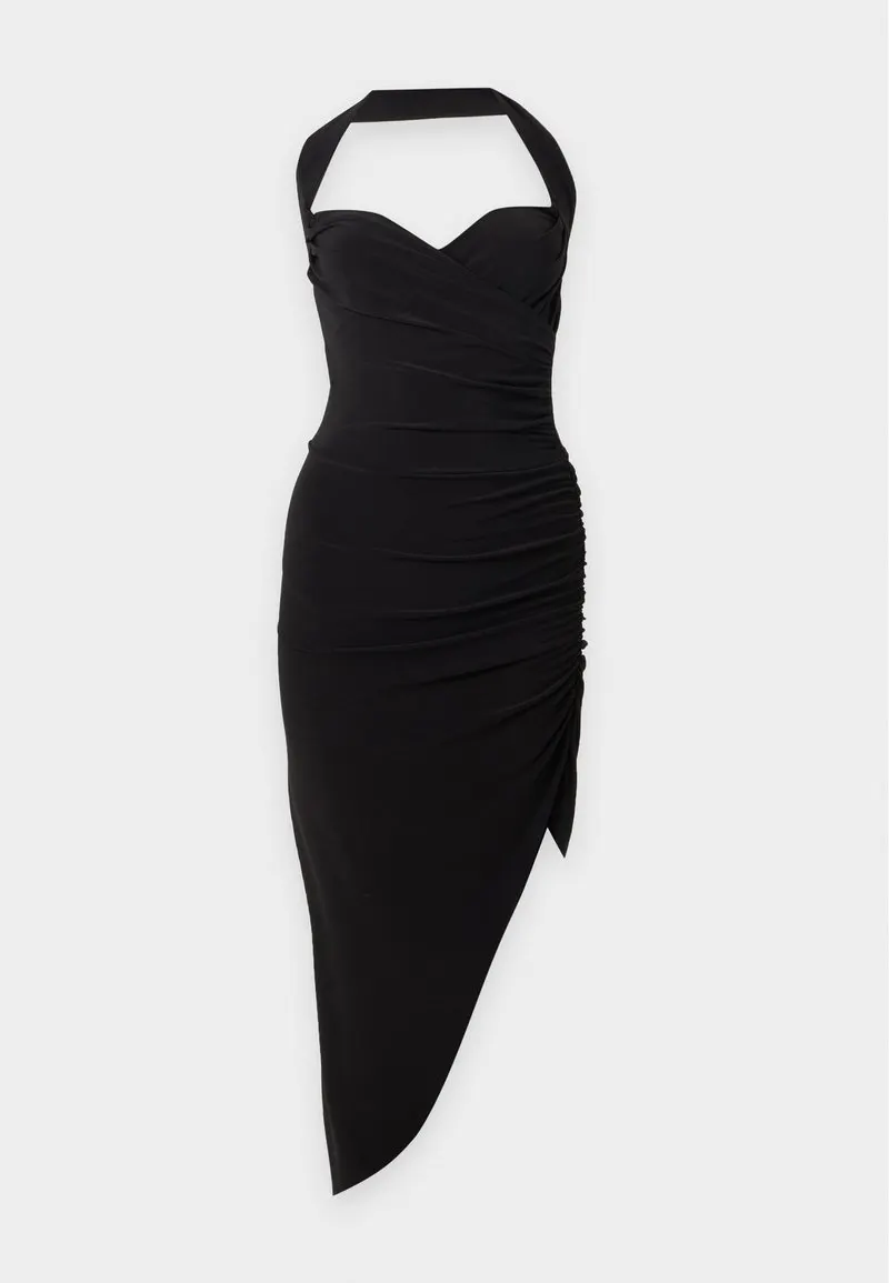 CAYLA SIDE DRAPE GOWN - Jerseykjole - black