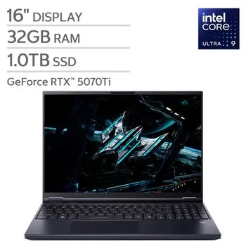 Acer Predator Helios Neo 16" AI Gaming Laptop – Intel Core Ultra 9 275HX Processor — 16" (2560 x 1600) 240Hz Display — NVIDIA RTX 5070 Ti, 12GB — 1 TB SSD — Windows 11 Home