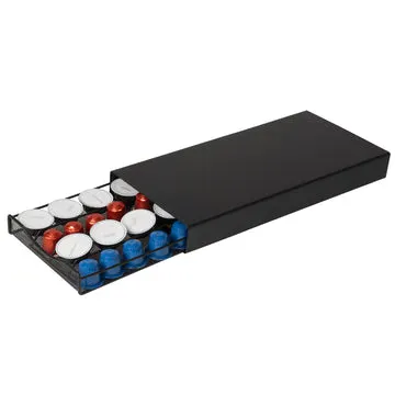 Portacapsule in Metallo 2 in 1 Nero