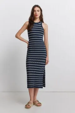 Vestido pointelle rayas