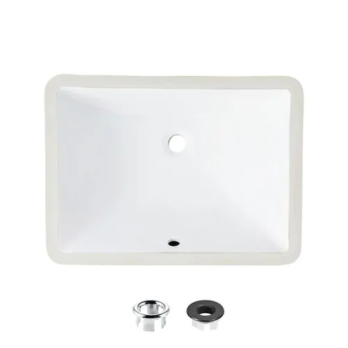 Stylish Trendy 18.25-inch Undermount Rectangular Bathroom Sink in White