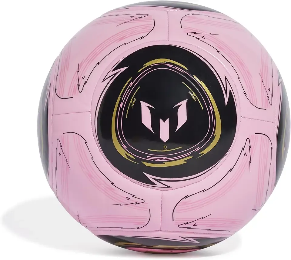 Unisex-Adult Messi Club Soccer Ball, Light Pink/Black/Dark Football Gold, 5