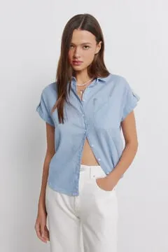 Camisa manga corta lino