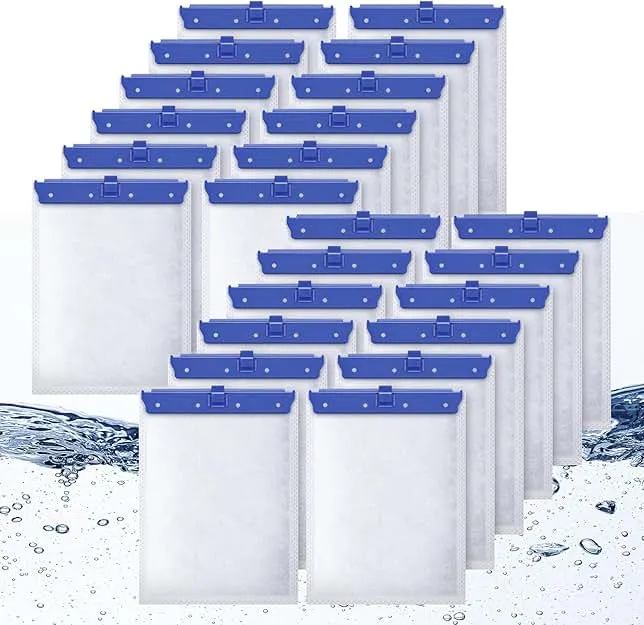 Esctabalt 24 Count Large Filter Cartridges Compatible with Whisper Bio Bag Filters, Large Aquarium Filter Cartridge for Whisper 20i 40i, IQ20/…