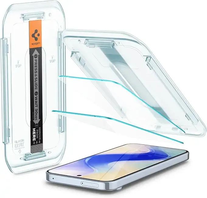 Spigen AluminaCore Tempered Glass Screen Protector [GlasTR EZ FIT] designed for Pixel 10 Pro XL | Pixel 9 Pro XL [2 Pack] 9H+ Hardness, Aluminum-Enhanced Durability and Impact Resistance