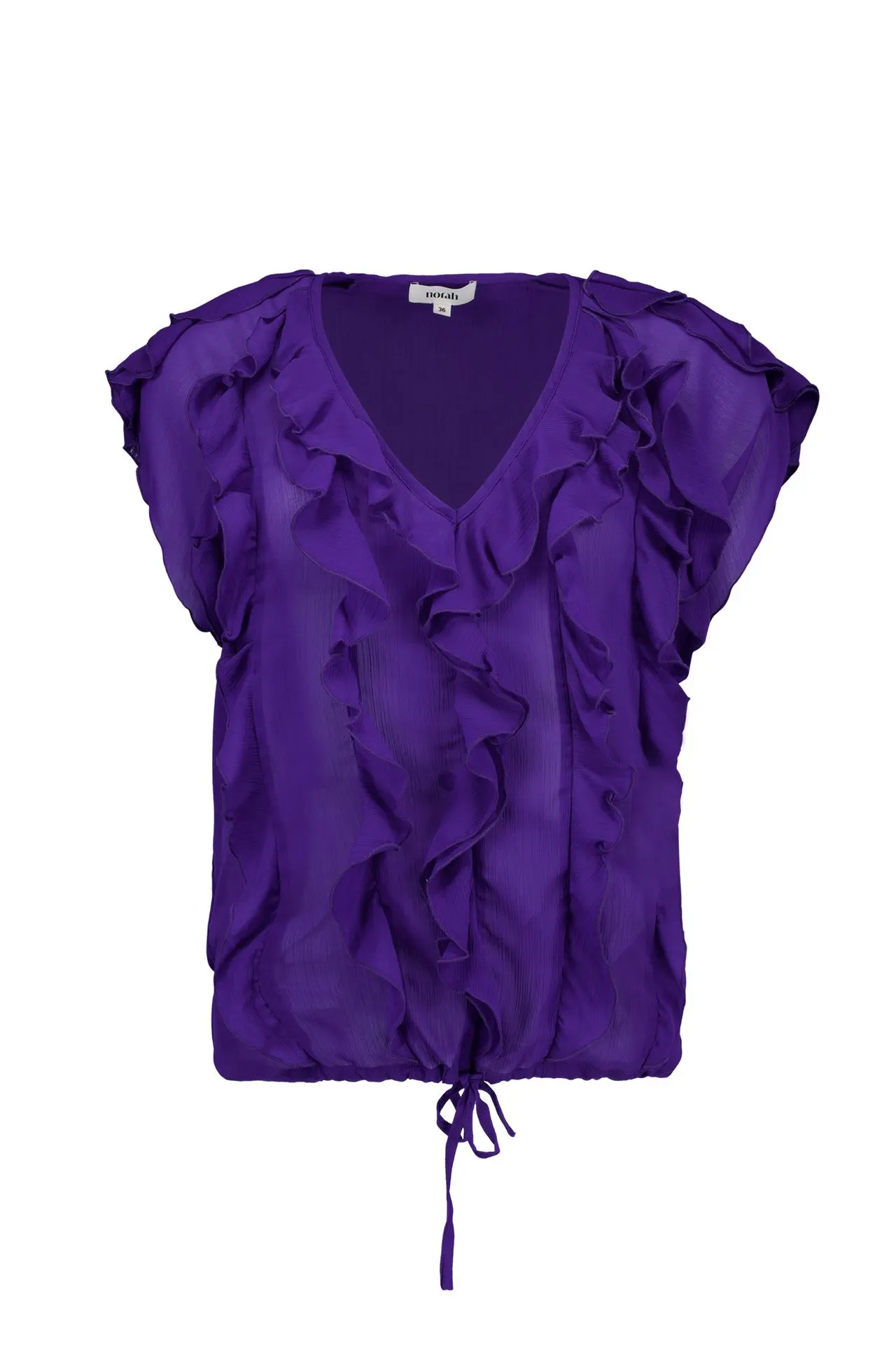 Paarse ruffle top