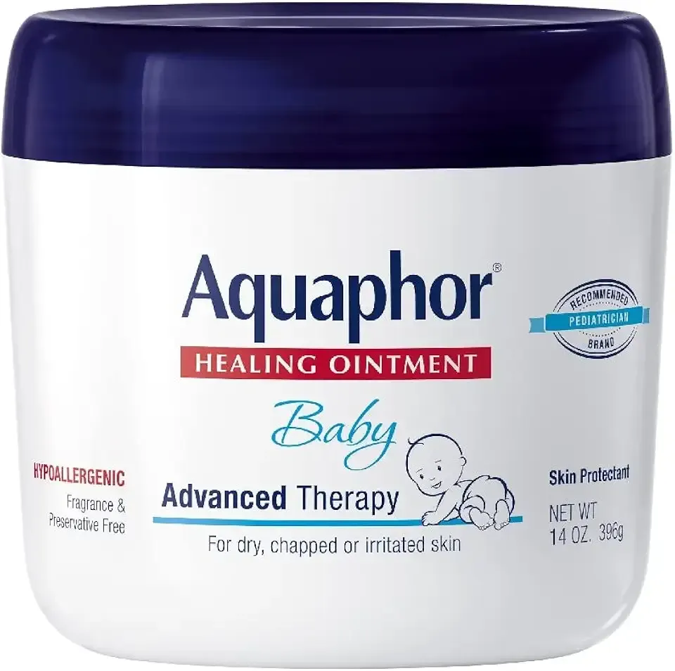 Aquaphor Baby Healing Ointment Advanced Therapy Skin Protectant for Chapped or Dry Skin, Drool Rash and Diaper Rash Ointment, 14 Oz Jar
