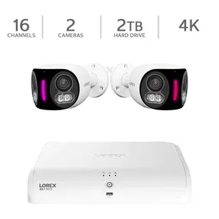 Lorex Fusion 4K+ 16-Channel 2TB NVR System with 180° Panoramic Cameras