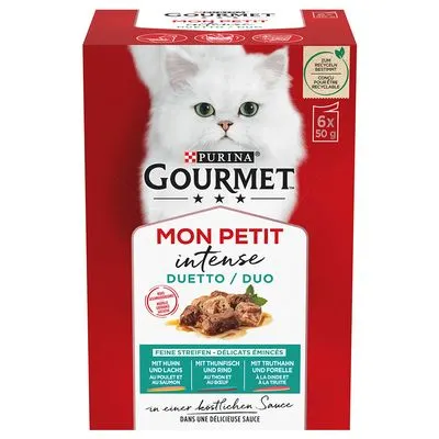 Gourmet Mon Petit pour chat : 18 x 50 g + 6 sachets offerts !