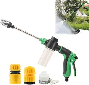 Idropulitrice, pistola ad acqua ad alta pressione,rotazione a 360°,tre modalità di spruzzo, pulitore per tubo flessibile da giardino(verde)-ZAEWRY