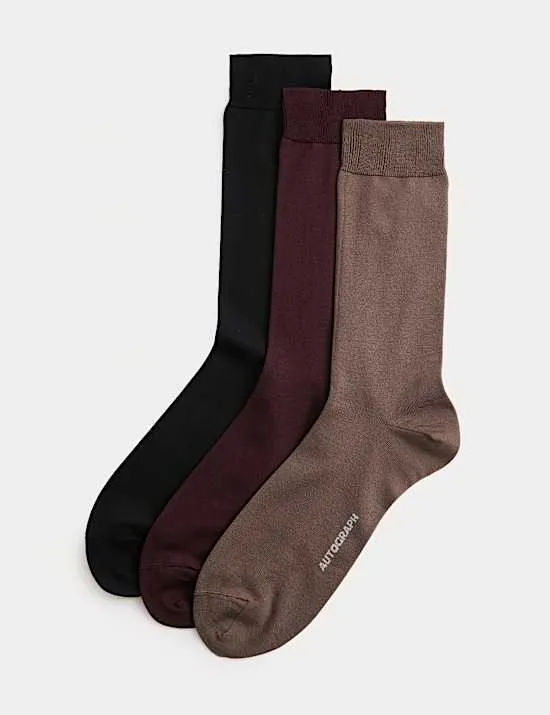 3er-Pack Socken mit hohem Anteil an ägyptischer Baumwolle