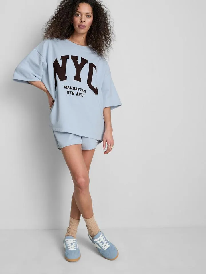 Felpa cotton-rich a maniche scese NYC