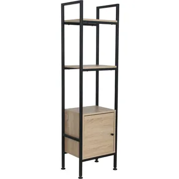 Libreria in legno truciolare e metallo Nero Linea Hamilton