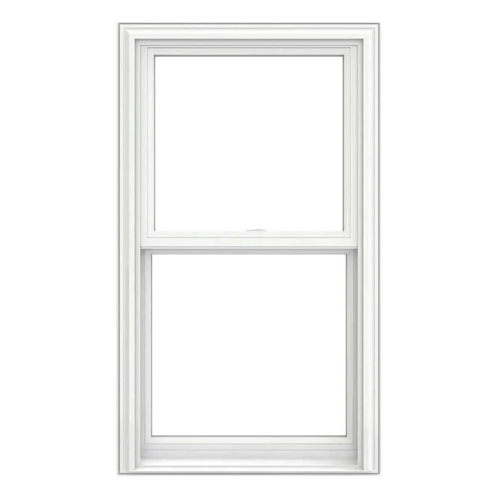 JELD-WEN V-2500 27-3/4-in x 53-1/2-in White Exterior White Interior Vinyl Replacement Double Pane Glass Argon gas (Full Screen Included)