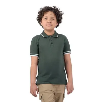 Playera Hummo Kids Niño Polo Con Botones Franjas En Manga