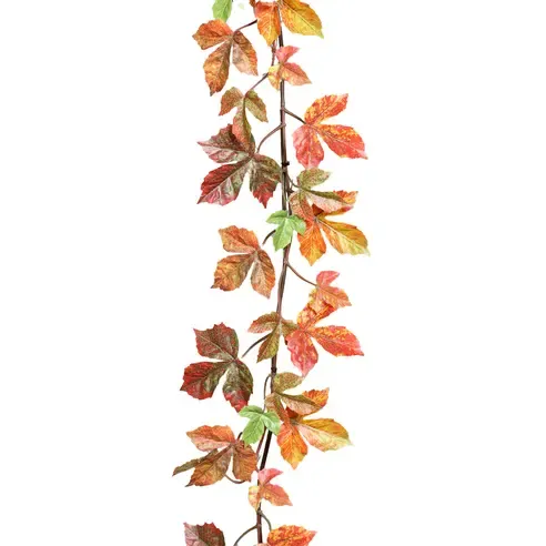 Herbstlaubgirlande - orange-grün - 90 cm