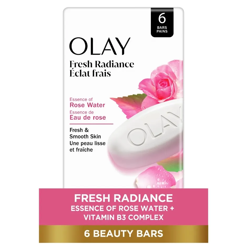 Olay Fresh Radiance Essence of Rose Water Beauty Bar 3.17 oz, 6 count