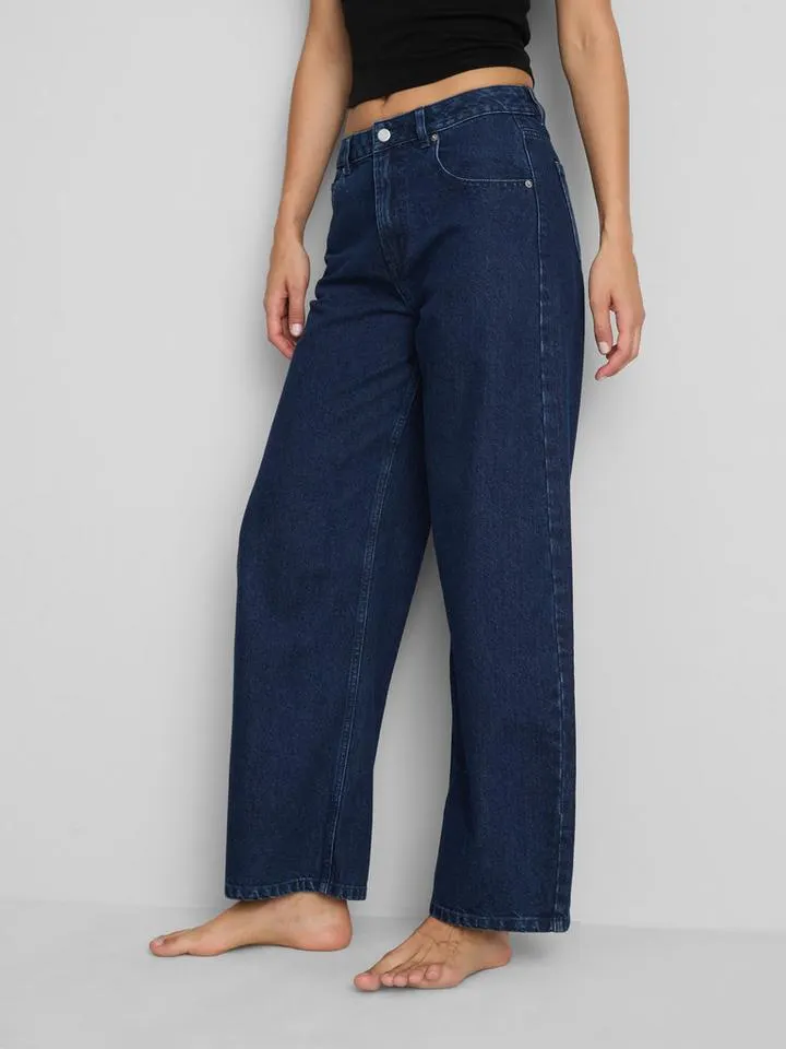 Jean barrel taille haute