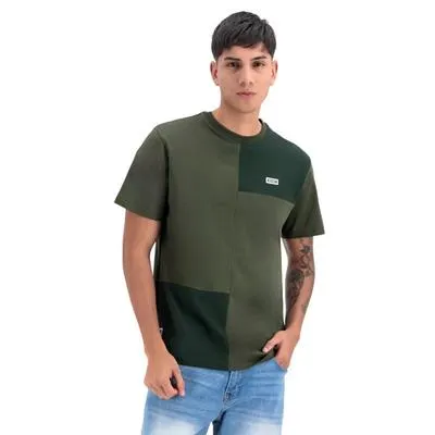 Playera Hummo Hombre Diseño Bloques Con Parche Metálico