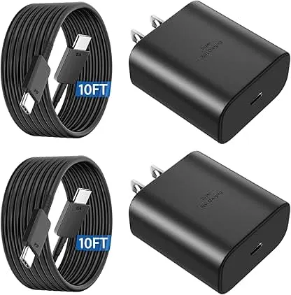 45W USB C Super Fast Charger, Type C Charger Fast Charging Android Phone Charger Block with 10FT Type C Charging Cable for Samsung Galaxy S25/S25 Ultra/S25+/S24 Ultra/S24/S24+/S23/S23 Ultra/S22 Ultra 45W USB C Super Fast Charger, Type C Charger Fast…