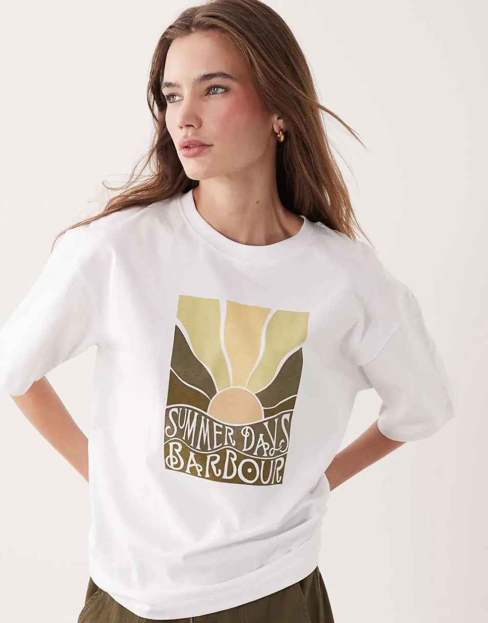 Barbour Melody relaxed graphic logo t-shirt in white