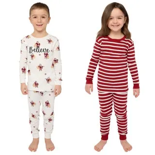 Pekkle Kids' 4-piece Holiday Pajama Set