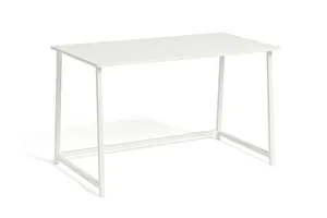 Escritorio de Ordenador Plegable, Modelo Practic de 100 x 50 cm Mesa Escritorio Moderno con Estructura Metálica(Blanco)