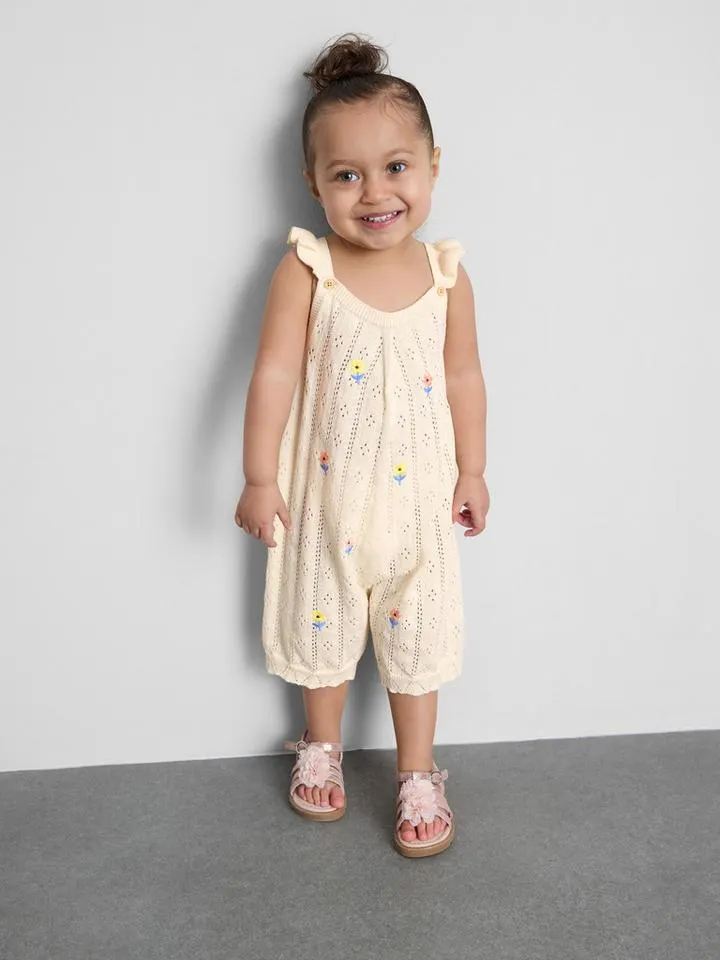 0–36 mois | Barboteuse en crochet à fleurs